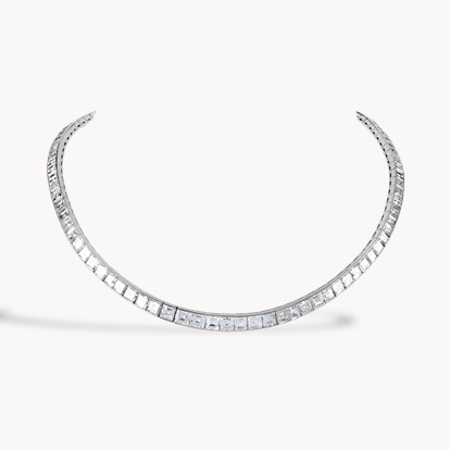 Carré Cut 35.00ct Diamond Line Necklace