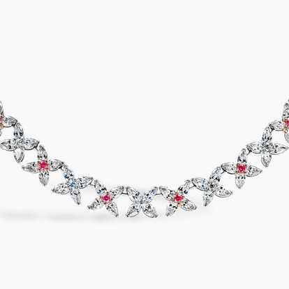 Masterpiece 24.97ct Fancy Pink and Pearshape Diamond Necklace