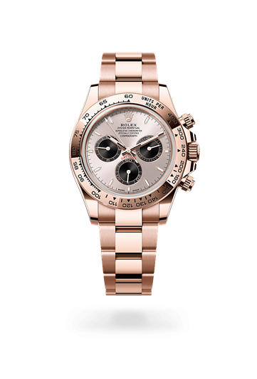 Cosmograph Daytona * Oyster, 40 mm, Everose gold with a Bright chocolate and black Fixed, with engraved tachymetric scale, in 18 ct Everose gold bezel and Oyster, three-piece solid links bracelet