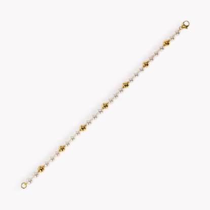 Akoya Pearl and Gold Bead Bracelet