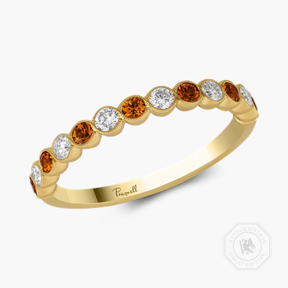 Brilliant Cut 0.31ct Garnet and Diamond Half Eternity Ring
