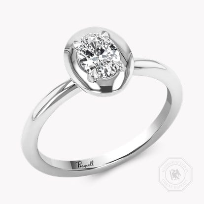 Skimming Stone 0.50ct Oval Cut Diamond Ring in Platinum