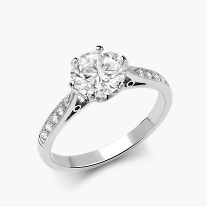 Antique Style Brilliant Cut Diamond Solitaire 1.33ct in Platinum