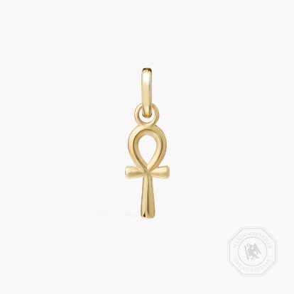 Ankh Cross Polished Gold Pendant Charm