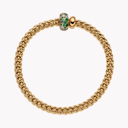 Fope Solo Flex'It Diamond and Emerald Bracelet