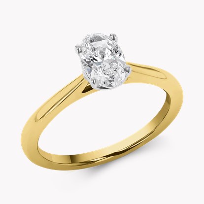 Gaia 0.90ct Oval Diamond Solitaire Ring in 18ct Yellow Gold
