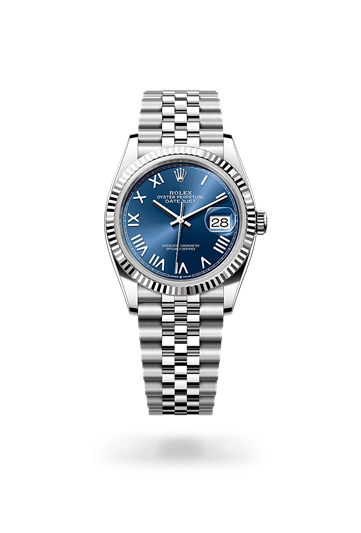 Datejust 36 * Oyster, 36 mm, Oystersteel and white gold with a Dark grey set with diamonds Fluted bezel and Jubilee, five-piece links bracelet