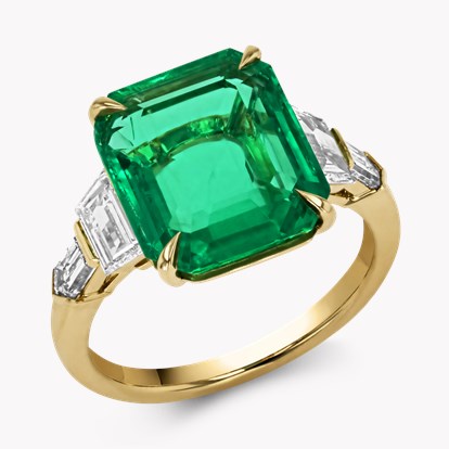 Colombian Emerald Ring - Emerald Cut 4.93cts in 18ct Yellow Gold