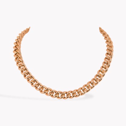 Contemporary Gold Curb Chain Necklace in 18ct Yellow Gold