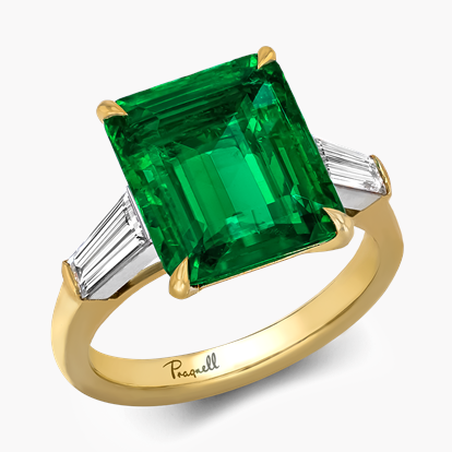 Masterpiece Regency 5.19ct Colombian Emerald and Diamond Ring in 18ct Yellow Gold & Platinum