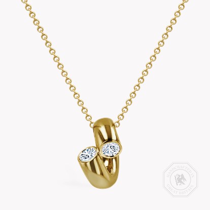 Eclipse 0.30ct Single Row Diamond Spring Pendant in 18ct Yellow Gold