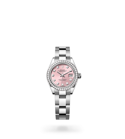 Rolex Lady-Datejust Oyster, 28 mm, Oystersteel, white gold and diamonds