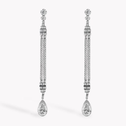 Masterpiece Diamond Articulated Drop Earrings 4.03ct in Platinum