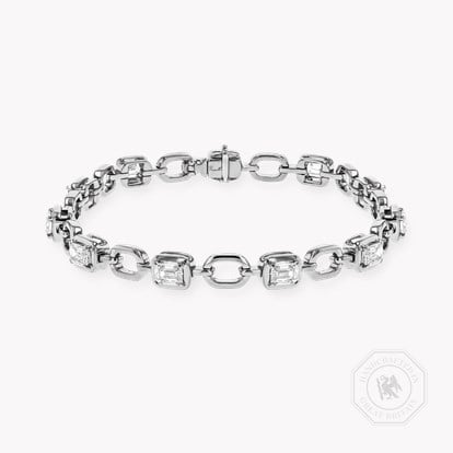 Skimming Stone 4.06ct Line Bracelet in 18ct White Gold