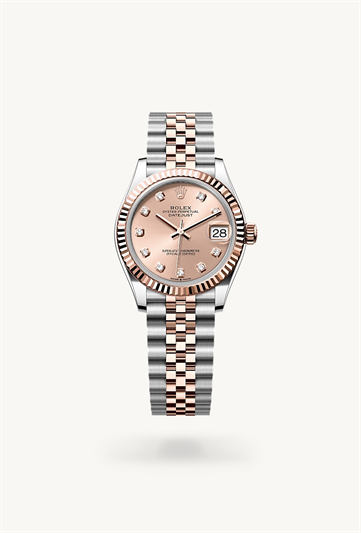 Datejust 31 * Oyster, 31 mm, Oystersteel and Everose gold with a Rosé-colour set with diamonds Fluted bezel and Jubilee, five-piece links bracelet