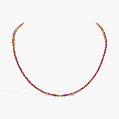 Brilliant Cut 6.59ct Ruby Line Necklace