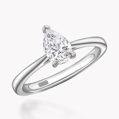 0.51ct Diamond Solitaire Ring - Pearshape Cut Platinum Gaia Setting