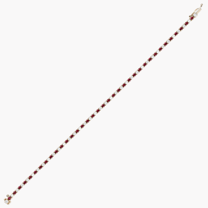 Ember Red Ruby & Diamond Line Bracelet