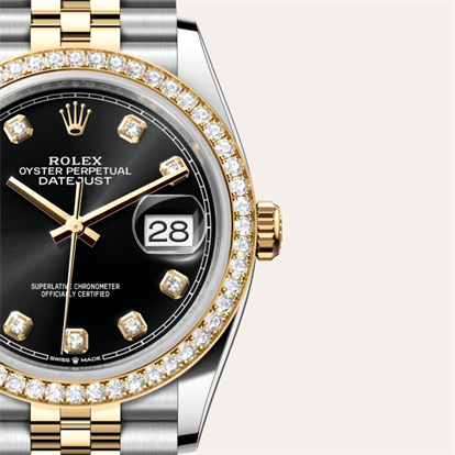 Datejust 36, Oyster, 36 mm, Oystersteel, yellow gold and diamonds watch