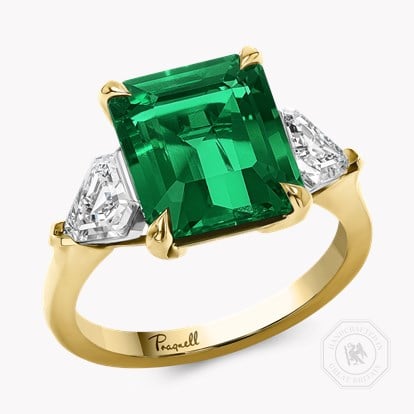 Masterpiece 4.847ct Muzo Emerald and Diamond Ring in 18ct Yellow Gold and Platinum