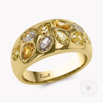 Stellar 1.94ct Fancy Diamond Bombe Ring in 18ct Yellow Gold