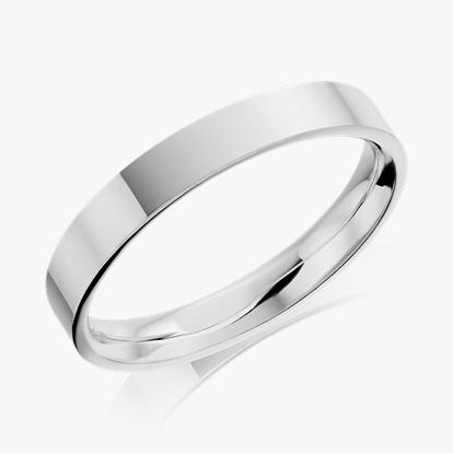 3mm Flat Court Wedding Ring in Platinum