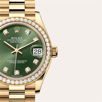 Datejust 31, Oyster, 31 mm, yellow gold and diamonds watch