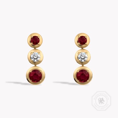 Skimming Stone 3.54ct Ruby and Diamond Earrings