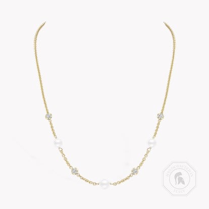 Sundance Fresh Water Pearl Diamond Necklace 2.85ct in 18ct Yellow Gold