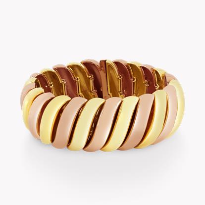 Contemporary 'S' Link Bracelet in 14ct Yellow & Rose Gold