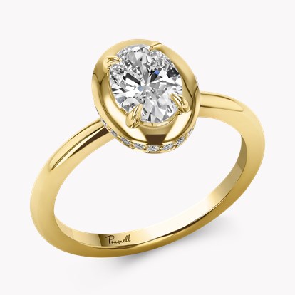 Skimming Stone 0.90ct Oval Cut Diamond Ring in 18ct Yellow Gold