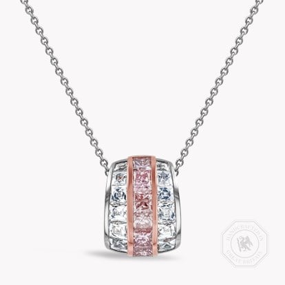 Manhattan 1.51ct Diamond and Pink Diamond Pendant in Platinum and 18ct Rose Gold