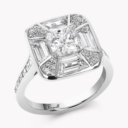 Coronation Setting 1.20ct Cushion Cut Diamond Ring in Platinum