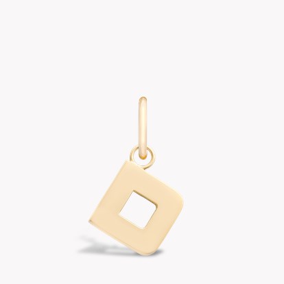 Letter D Pendant Charm in 18ct Yellow Gold
