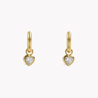 Sundance Heart Diamond Drop Hoop Drop Earrings