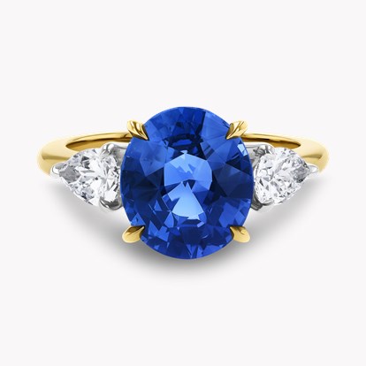 Oval Cut 4.43ct Sri Lankan Sapphire and Diamond Ring