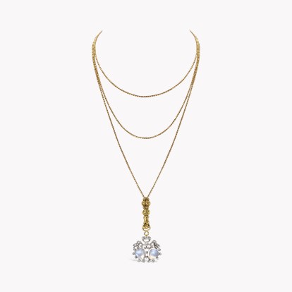 Belle Époque Heart Shaped 2.70ct Moonstone Pendant