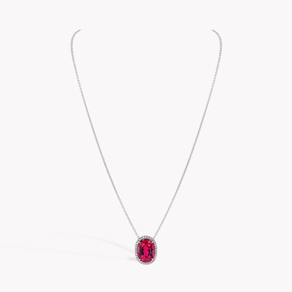 Oval Cut Rubellite Tourmaline Pendant