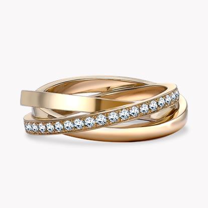 Trilogy Three-Row Diamond Ring 0.54CT in 18CT Rose Gold