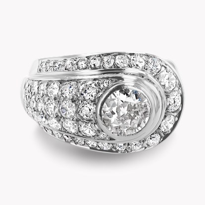 Retro Diamond Bombe Ring
