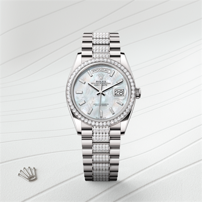 Day-Date 36, Oyster, 36 mm, white gold and diamonds watch