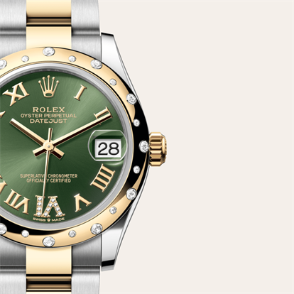 Datejust 31, Oyster, 31 mm, Oystersteel, yellow gold and diamonds watch