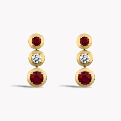 Skimming Stone 3.54ct Ruby and Diamond Earrings