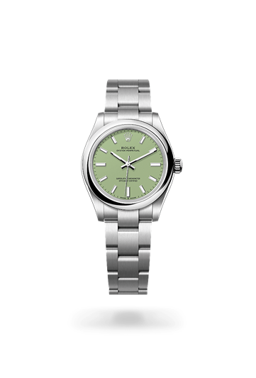 Oyster Perpetual 31 * Oyster, 31 mm, Oystersteel with a Yellow Domed bezel and Oyster, flat three-piece links bracelet