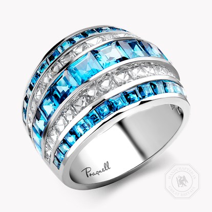 Manhattan Classic Aquamarine & Diamond Ring 5.24ct in Platinum