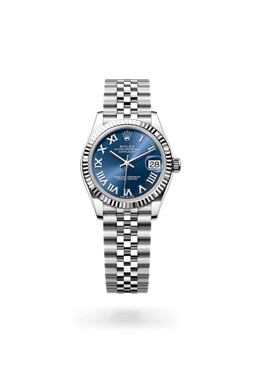Datejust 31 * Oyster, 31 mm, Oystersteel and white gold with a Bright black Fluted bezel and Oyster, three-piece solid links bracelet