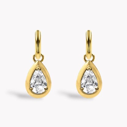 Skimming Stone Pear Shaped 1.64ct Diamond Drop Earrings
