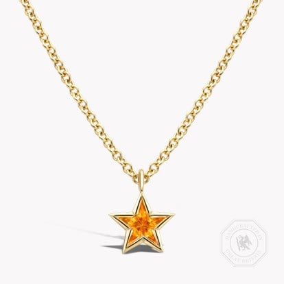 RockStar Orange Sapphire Pendant 0.19ct in Yellow Gold
