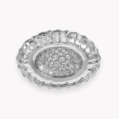 Silver Decorative Fruit Pattern Bowl
