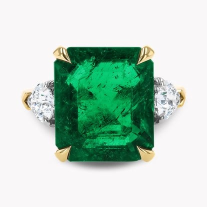 Masterpiece Octagonal Cut 8.58ct Colombian Emerald and Diamond Ring